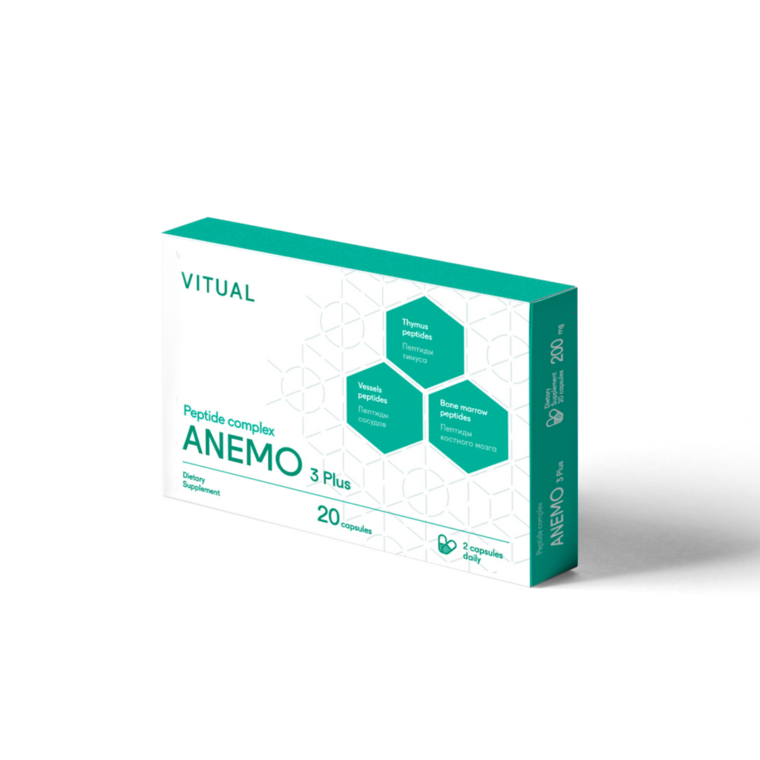 Anemo 3 Plus - Endurance &amp; Immune System Peptide Bioregulator Complex 20 Capsules