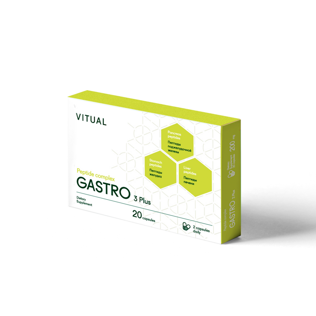 Gastro 3 Plus - Digestive System Peptide Bioregulator Complex 20 Capsules