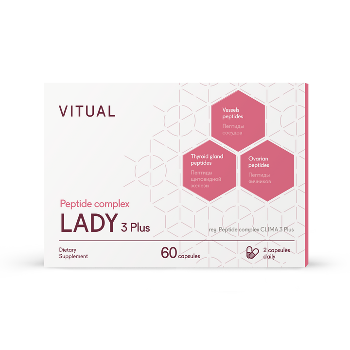 Lady 3 Plus - Women Health Peptide Bioregulator Complex 60 Capsules