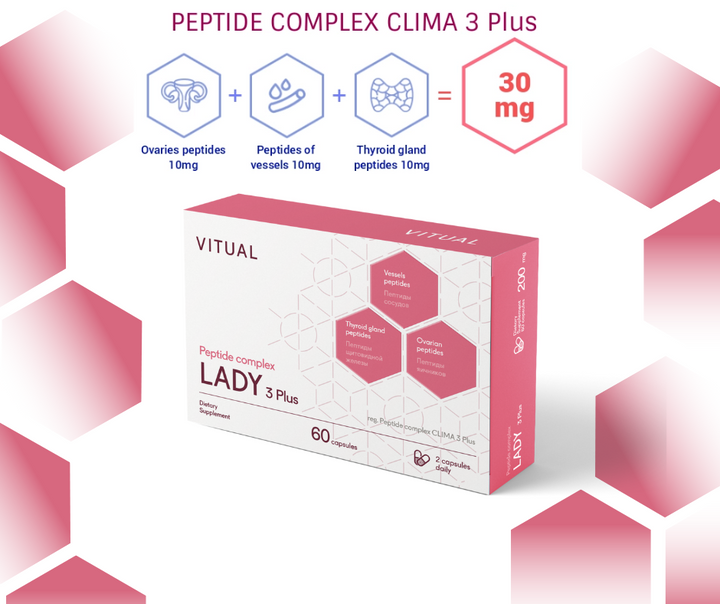 Lady 3 Plus - Women Health Peptide Bioregulator Complex 20 Capsules