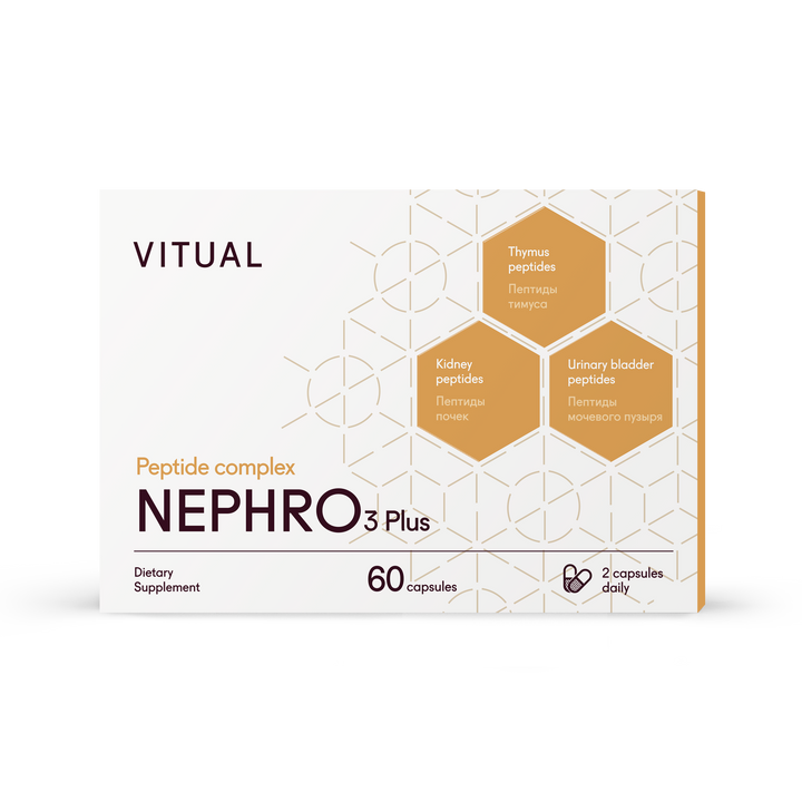 Nephro 3 Plus Urinary System Peptide Bioregulator Complex - 60 Capsules