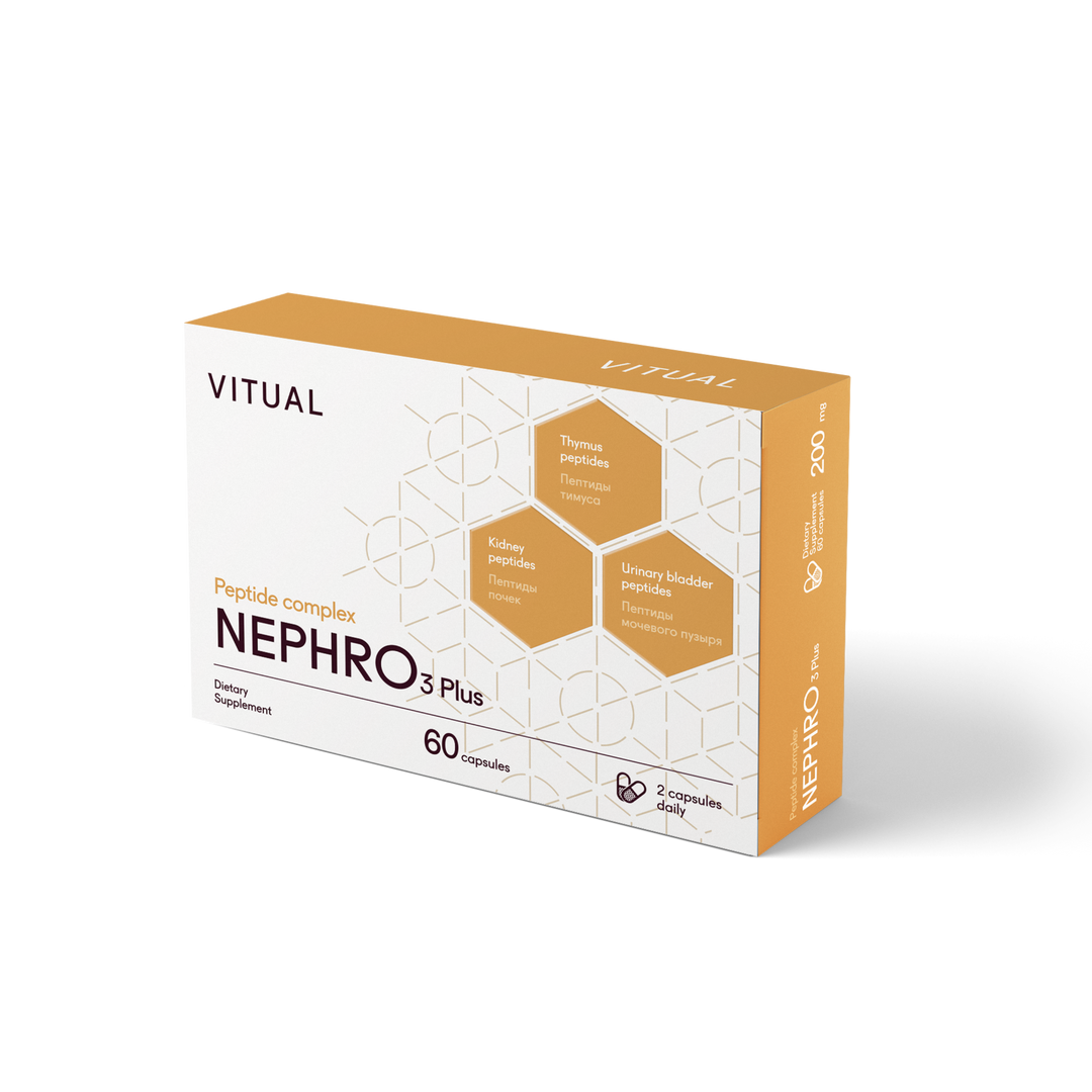 Nephro 3 Plus Urinary System Peptide Bioregulator Complex - 60 Capsules