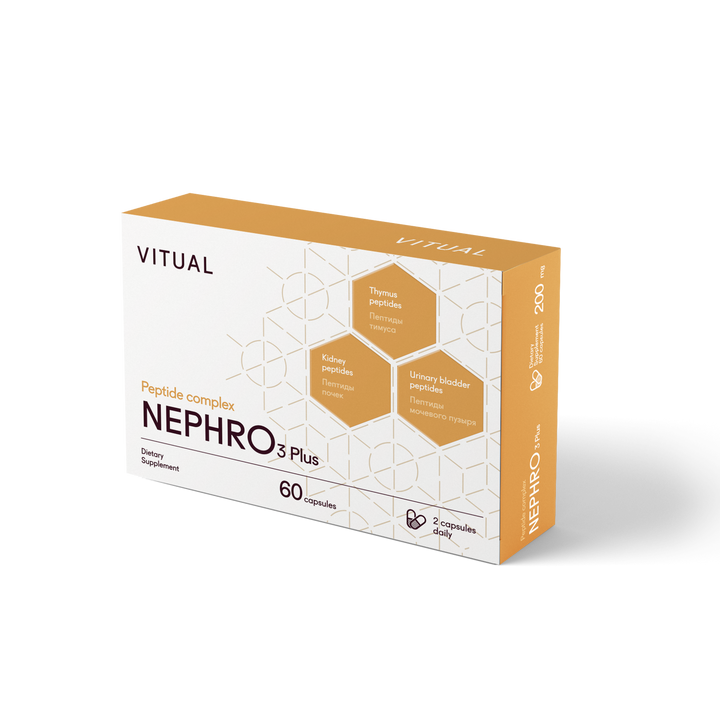 Nephro 3 Plus Urinary System Peptide Bioregulator Complex - 60 Capsules