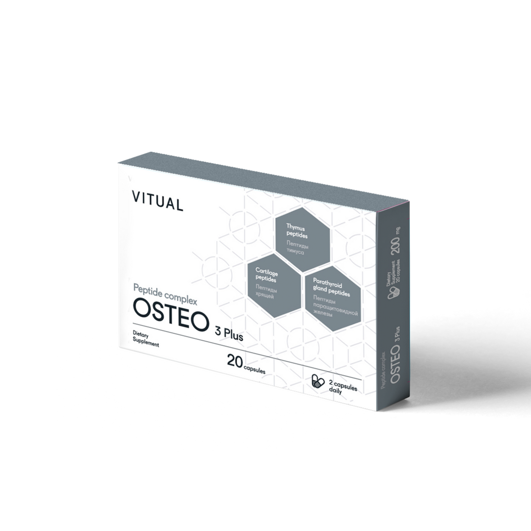 Osteo 3 Plus - Musculoskeletal System Peptide Bioregulator Complex 20 Capsules