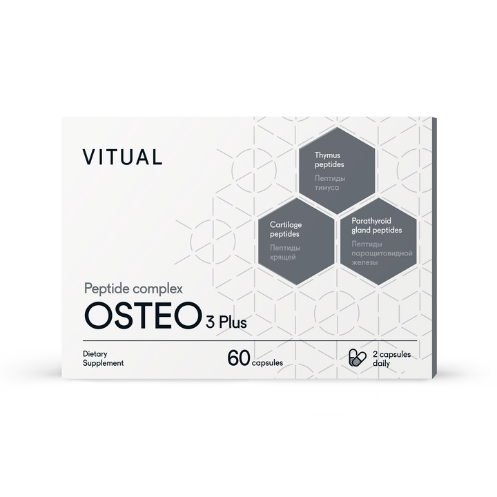 Osteo 3 Plus - Musculoskeletal System Peptide Bioregulator Complex 60 Capsules