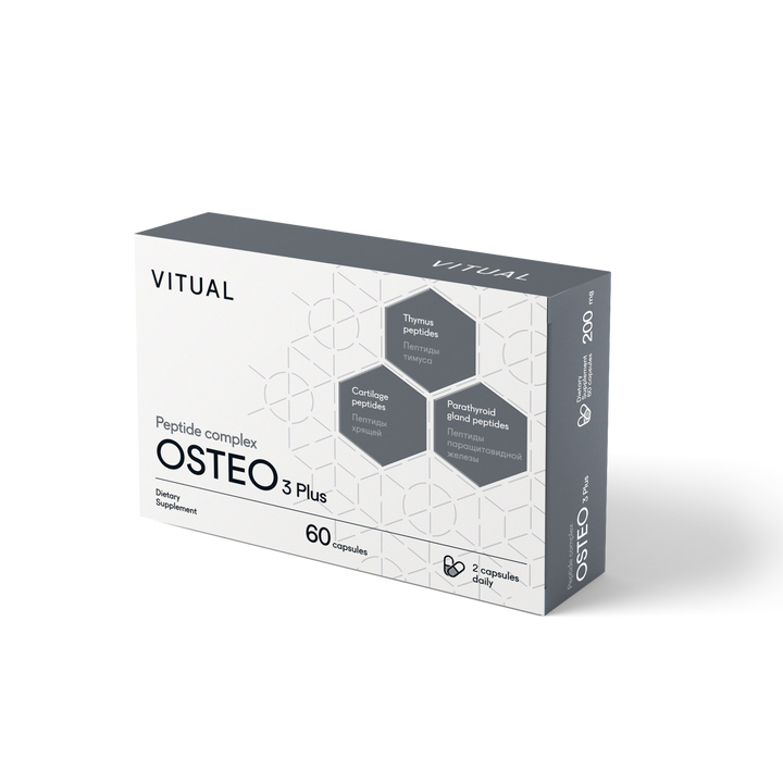 Osteo 3 Plus - Musculoskeletal System Peptide Bioregulator Complex 60 Capsules