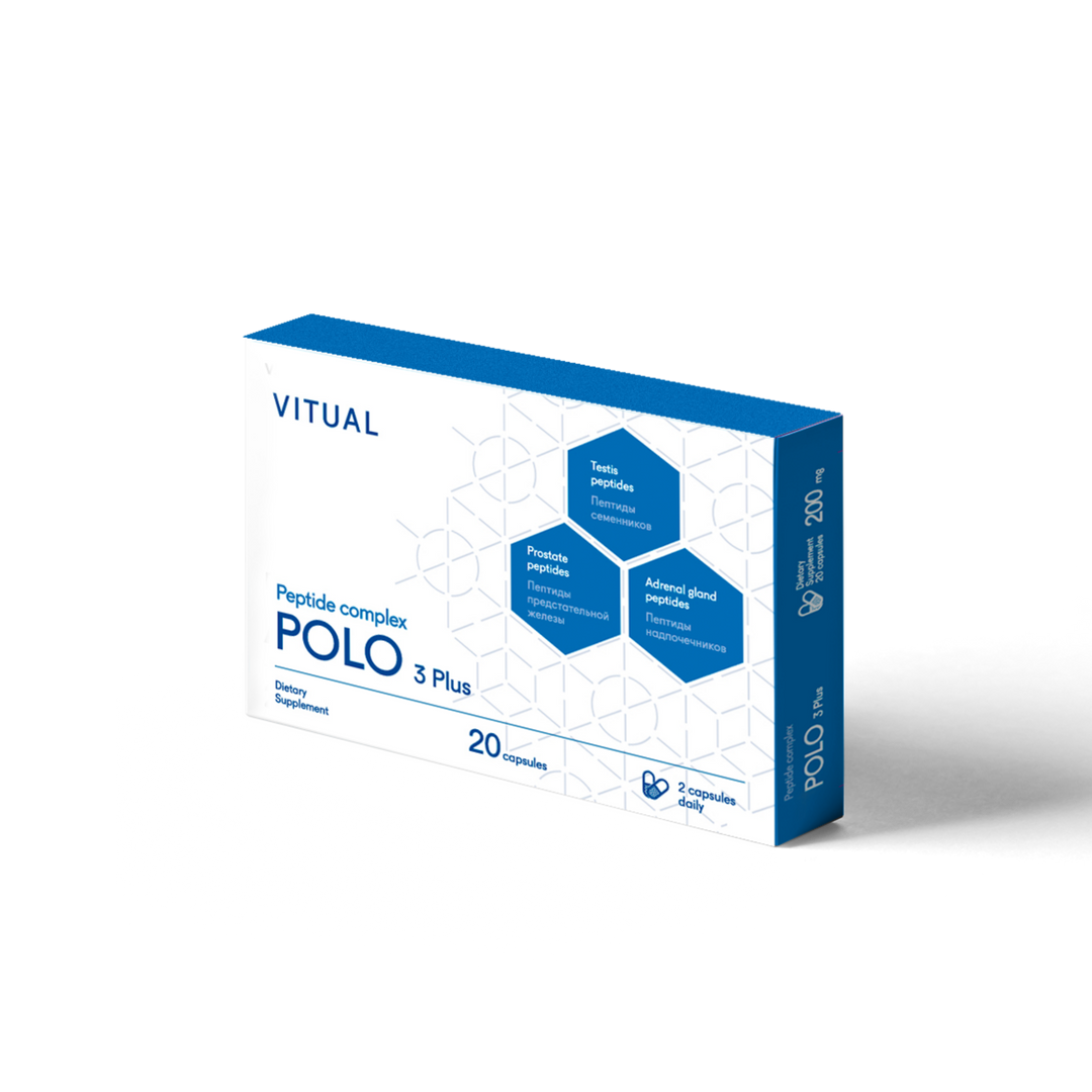 Polo 3 Plus - Male Health Peptide Bioregulator Complex 20 Capsules