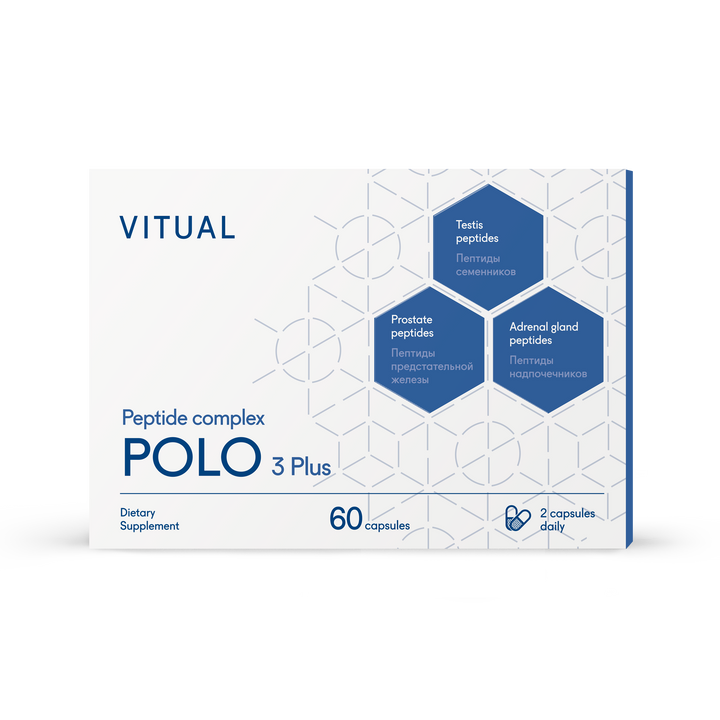 Polo 3 Plus - Male Health Peptide Bioregulator Complex 60 Capsules