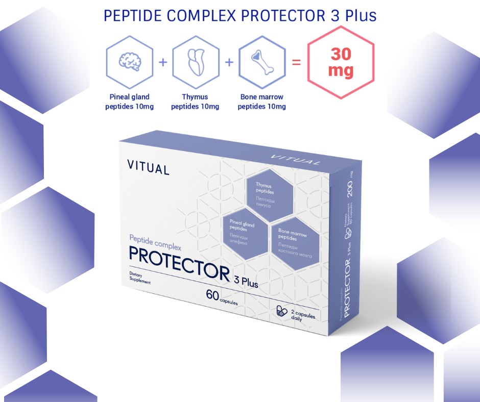 Protector 3 Plus - Immune System Peptide Bioregulator Complex 20 Capsules