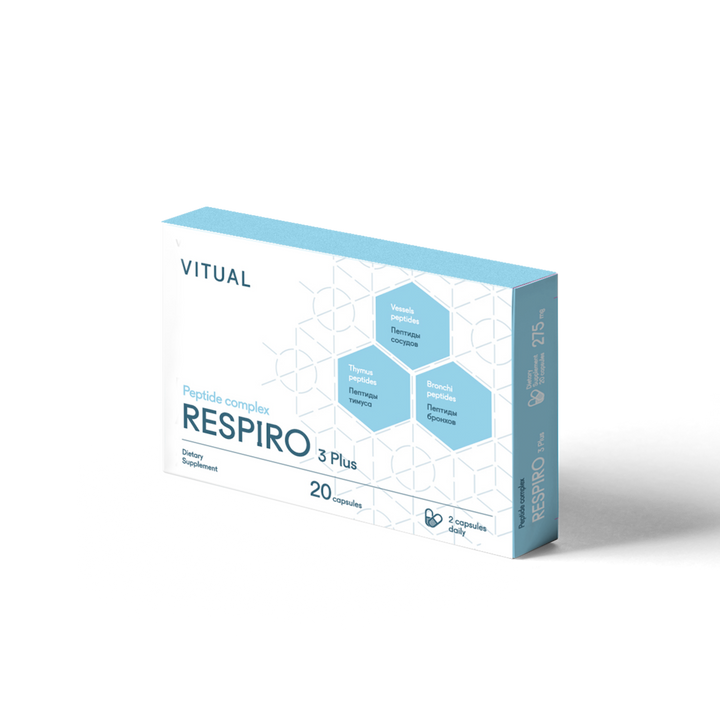 Respiro 3 Plus - Respiratory System Peptide Bioregulator Complex 20 Capsules
