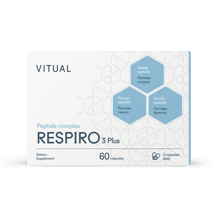 Respiro 3 Plus - Respiratory System Peptide Bioregulator Complex 60 Capsules