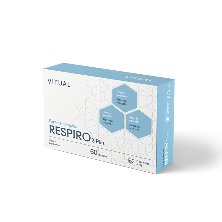 Respiro 3 Plus - Respiratory System Peptide Bioregulator Complex 60 Capsules