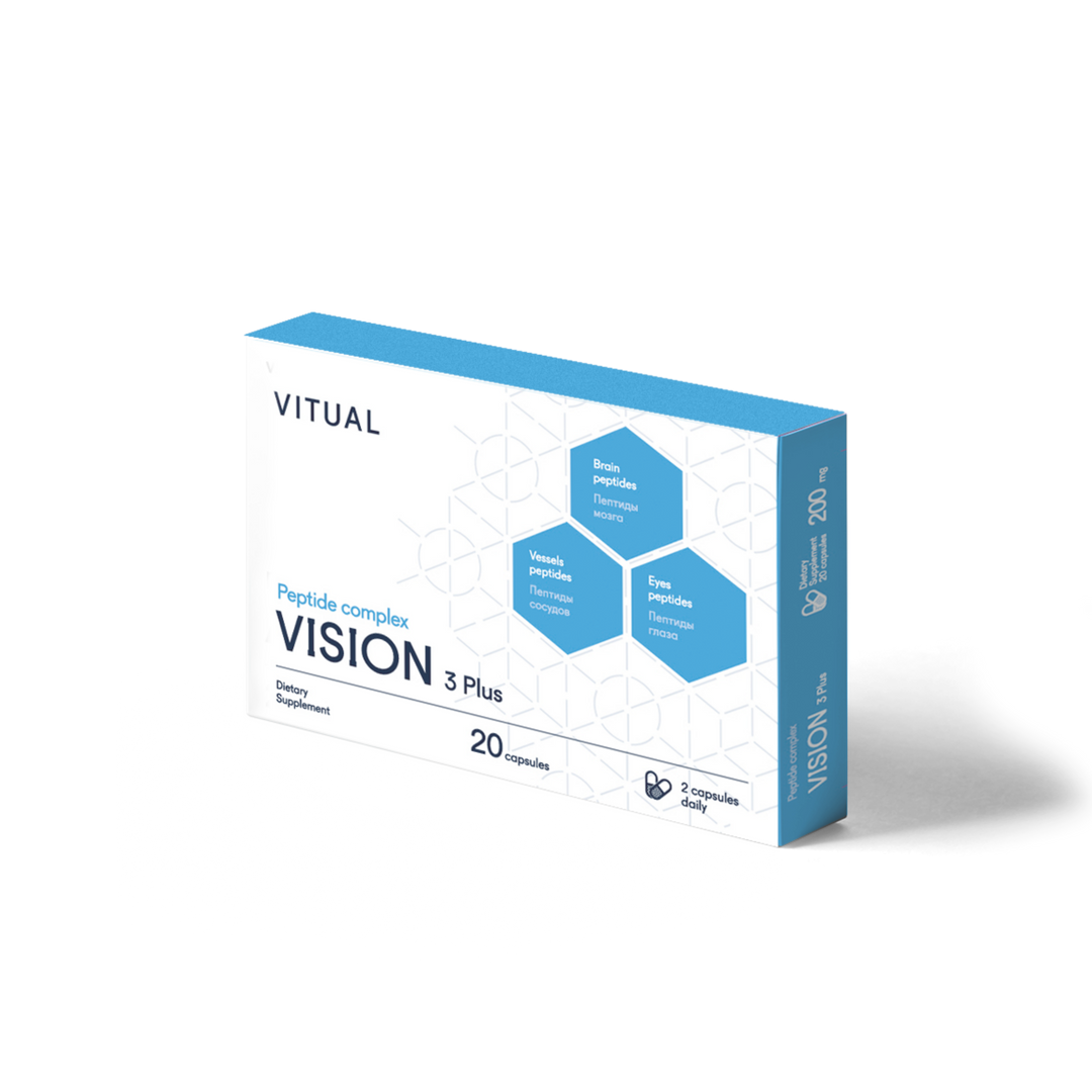 Vision 3 Plus - Visual System Peptide Bioregulator Complex 20 Capsules