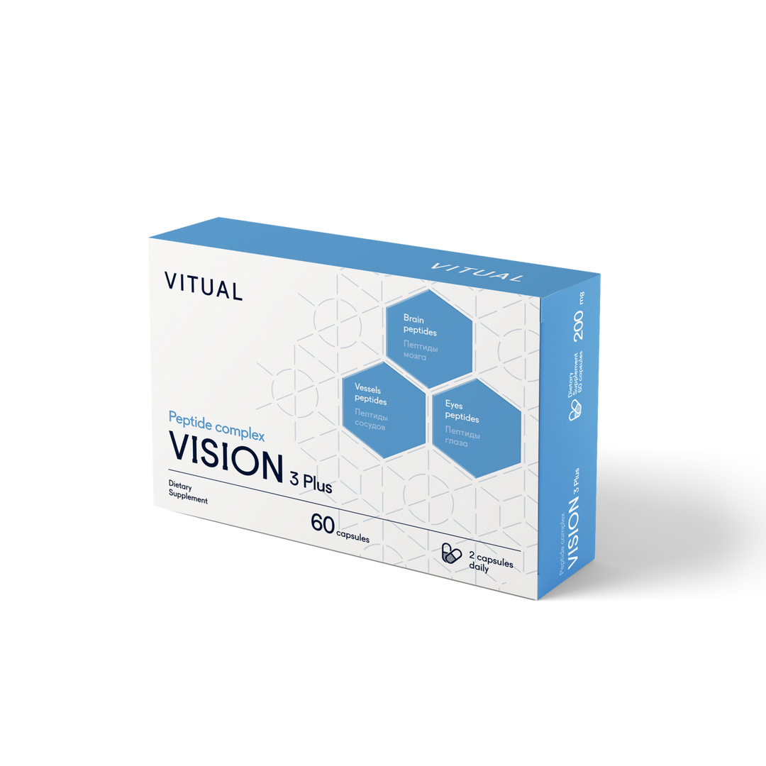 Vision 3 Plus - Visual System Peptide Bioregulator Complex 60 Capsules