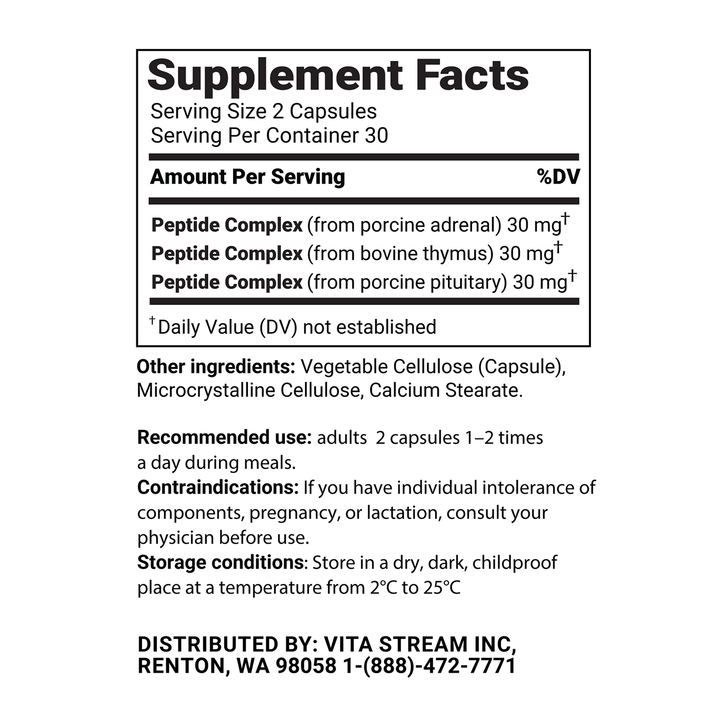 Vita Defender – Natural Peptide Bioregulator Complex 60 Capsules