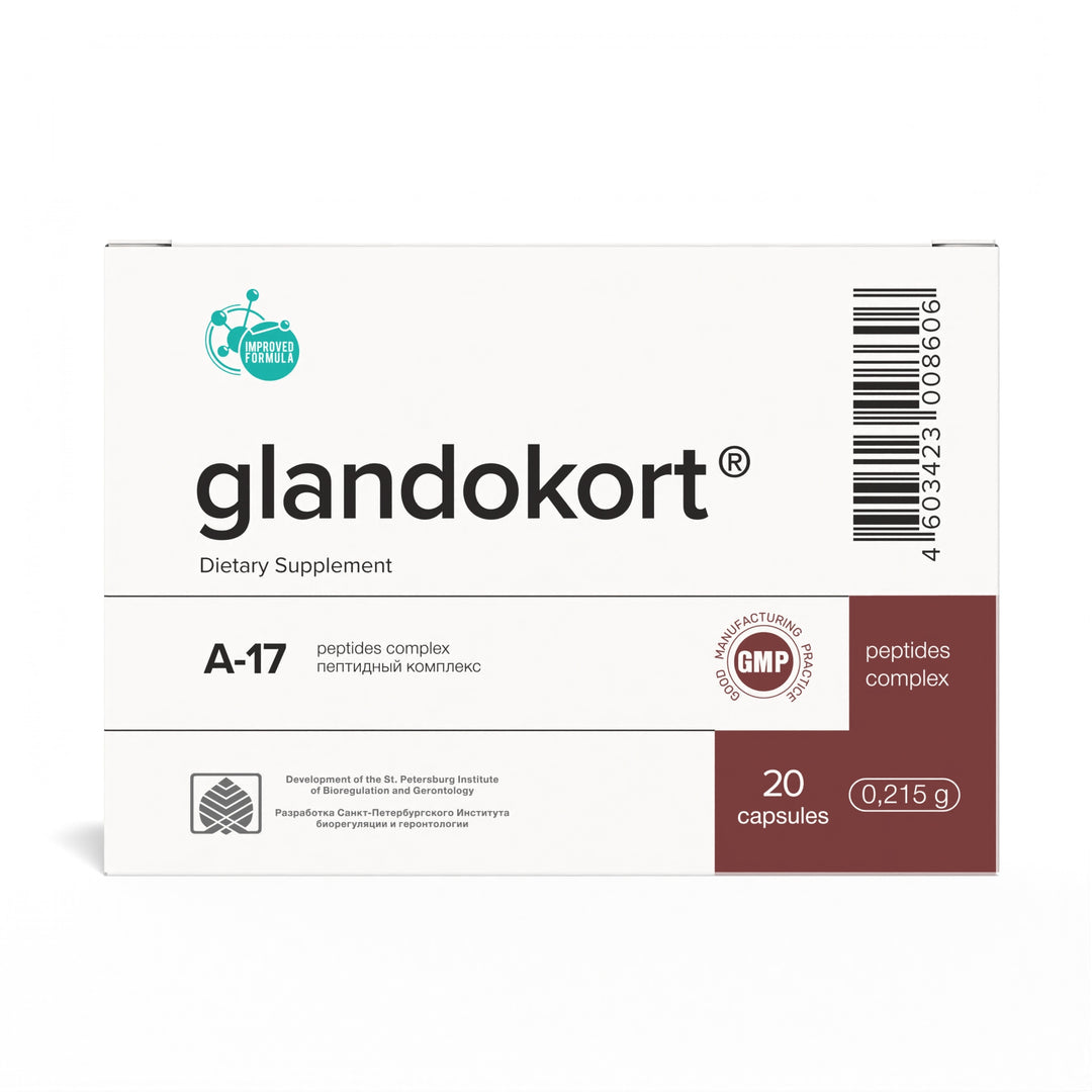 Glandokort A-17 Natural Adrenal Peptide Bioregulator 20 Capsules