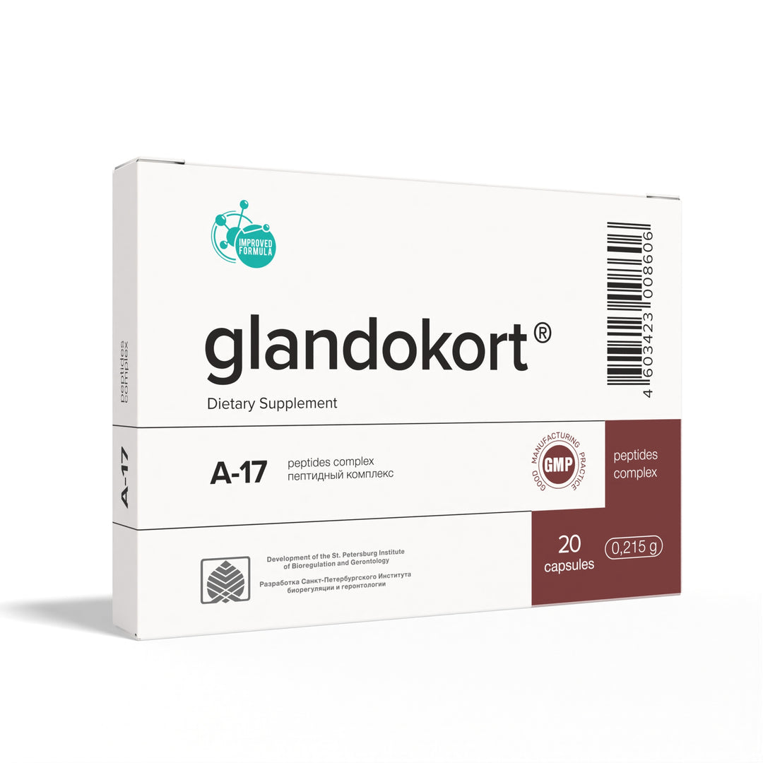Glandokort A-17 Natural Adrenal Peptide Bioregulator 20 Capsules