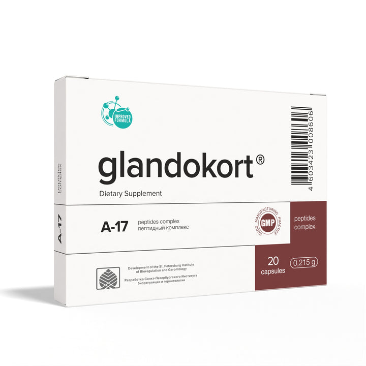 Glandokort A-17 Natural Adrenal Peptide Bioregulator 20 Capsules
