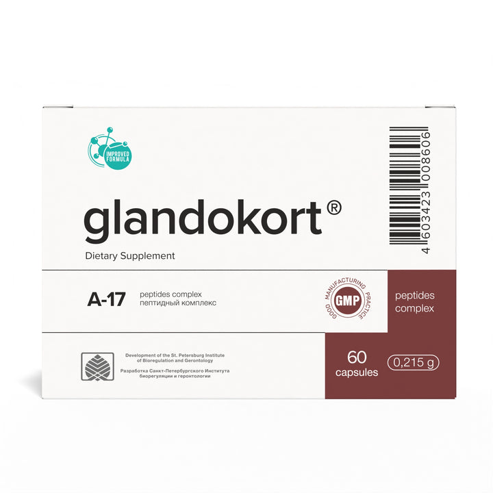 Glandokort A-17 Natural Adrenal Peptide Bioregulator 60 Capsules
