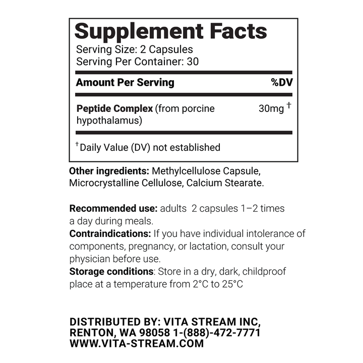 Hypotalen – Hypothalamus Natural Peptide Bioregulator 60 Capsules