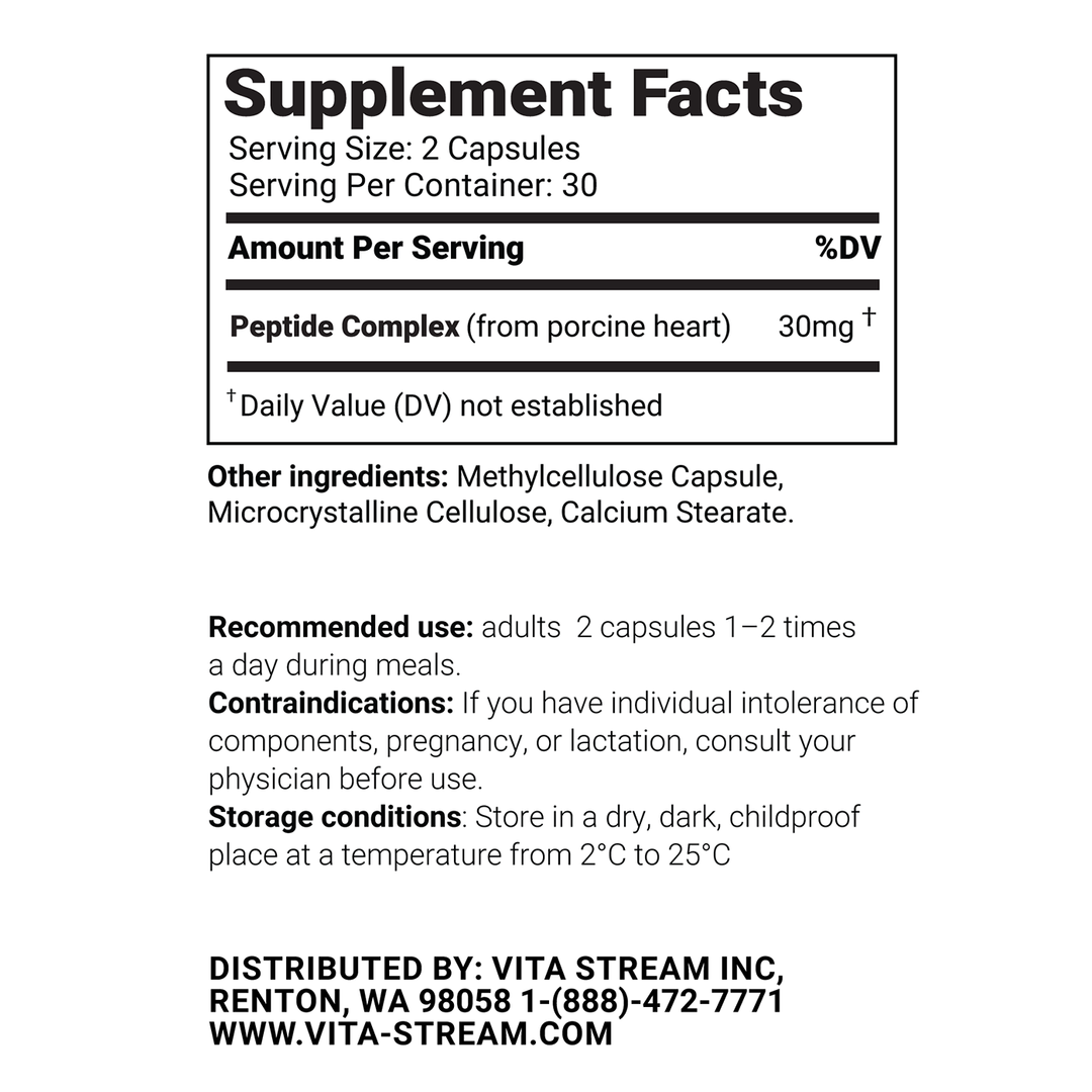 Kardium – Heart Natural Peptide Bioregulator 60 Capsules