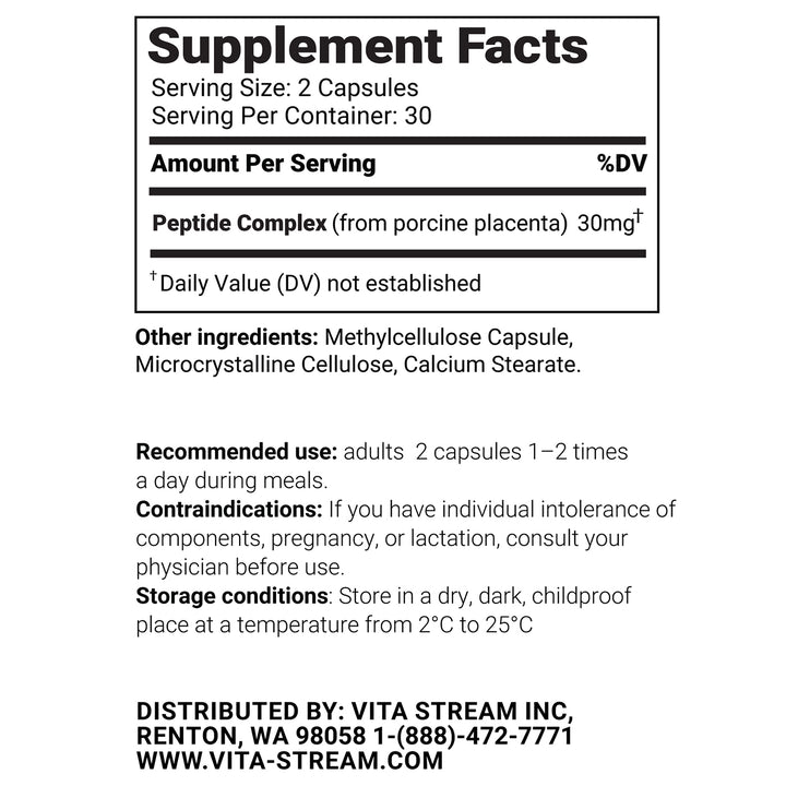 Plavelle – Placenta Natural Peptide Bioregulator 60 Capsules
