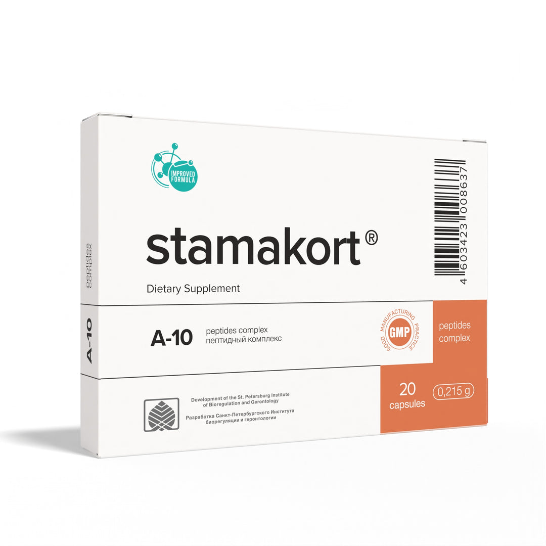 Stamakort A-10 Natural Stomach Peptide Bioregulator 20 Capsules