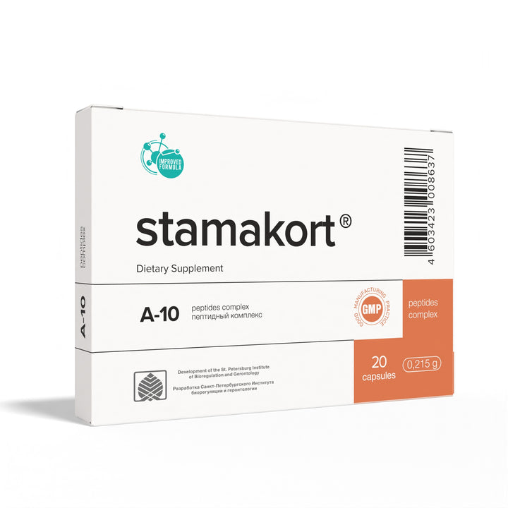 Stamakort A-10 Natural Stomach Peptide Bioregulator 20 Capsules
