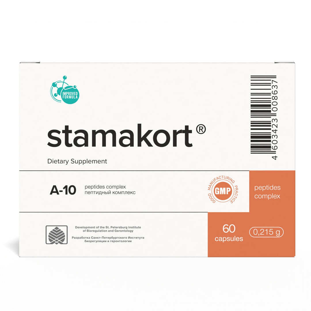 Stamakort A-10 Natural Stomach Peptide Bioregulator 60 Capsules