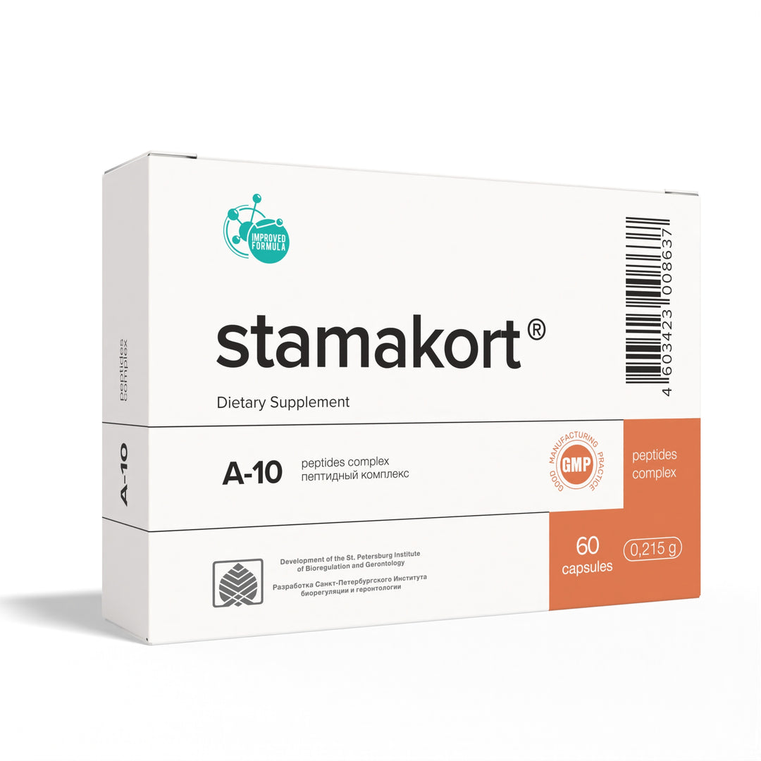 Stamakort A-10 Natural Stomach Peptide Bioregulator 60 Capsules