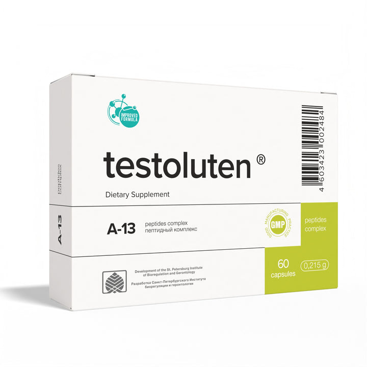 Testoluten A-13 Natural Testes Peptide Bioregulator 60 Capsules