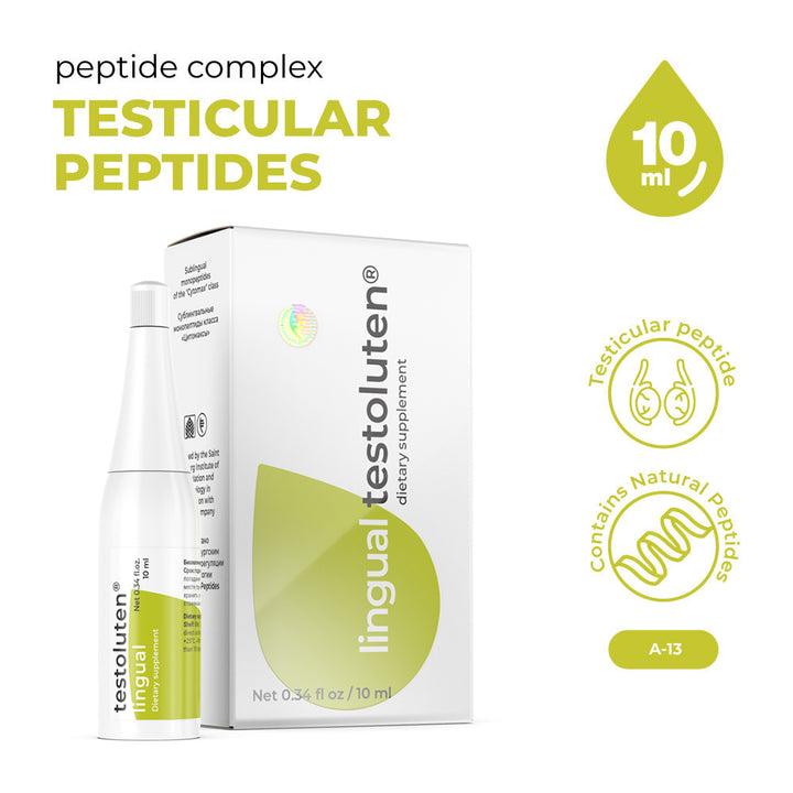 Testoluten Lingual A-13 Natural Sublingual Testes Peptide Bioregulator