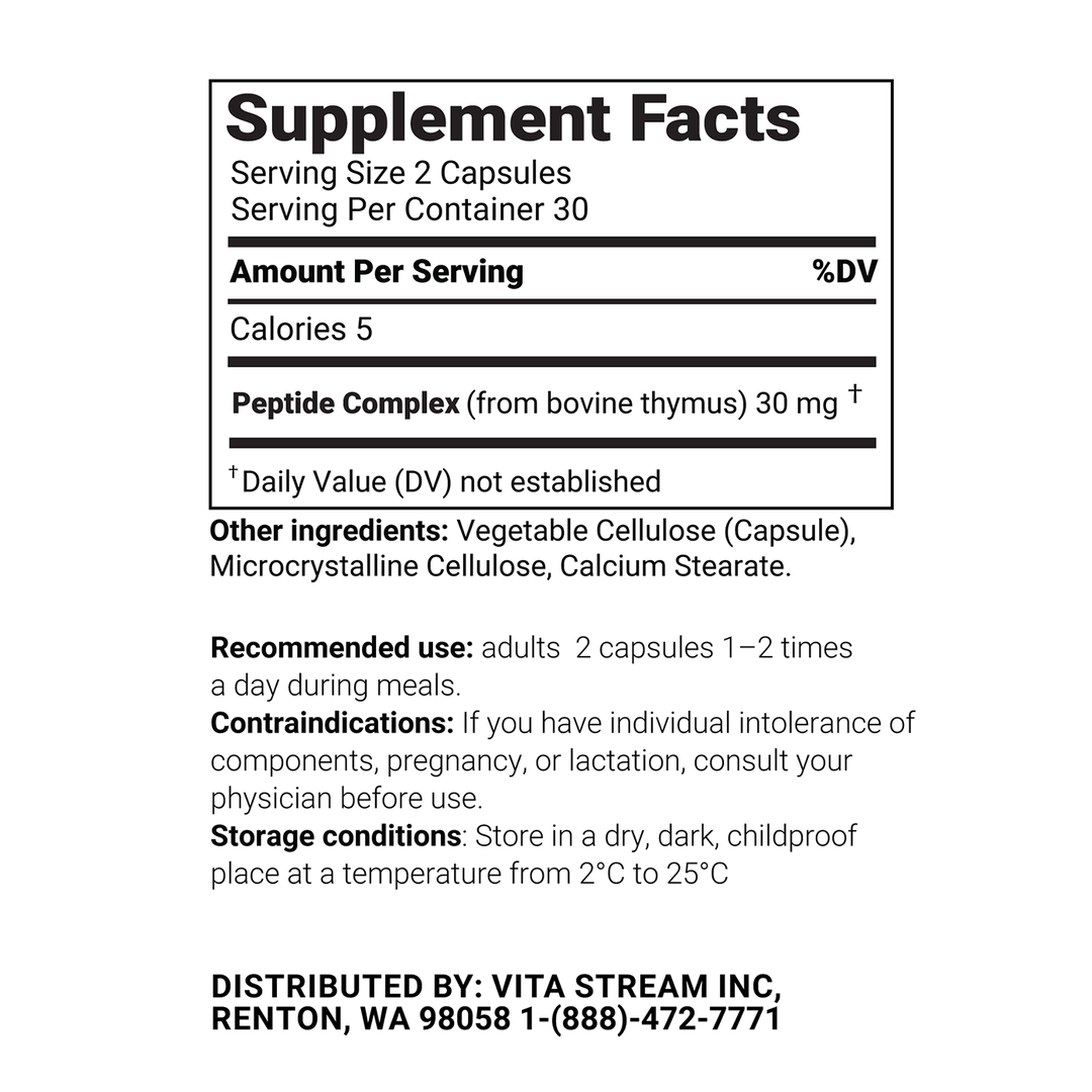 Thymusol – Thymus Natural Peptide Bioregulator 60 Capsules
