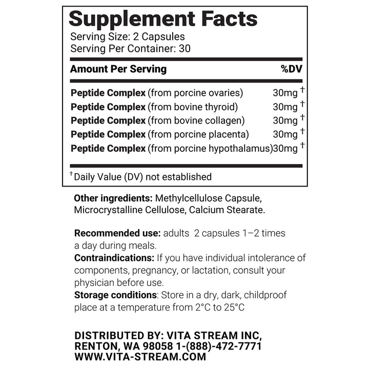 Vita Woman – Natural Peptide Bioregulator Complex 60 Capsules